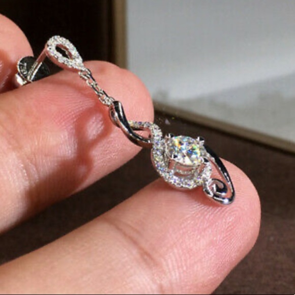 NEW Elegant 925 Silver Drop Earrings for Women - Picture 2 of 5